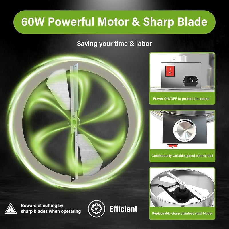 iPower 18 inch Bud Leaf Trimmer Bowl Motorized Twisted Spin Standing Reaper with Adjustable Speed, Sharp Blade and Precision Cut, for Hydroponic Plant and Flower - Image 4